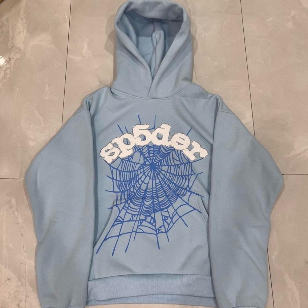 Sky blue spider 555 hoodie